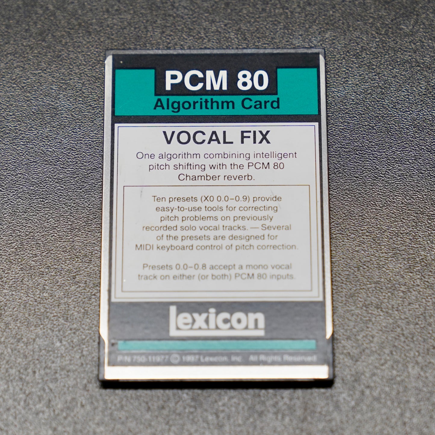 Lexicon PCM80 Vocal Fix Algorithm Card