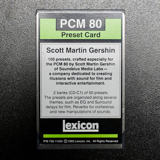 Lexicon PCM80 Scott Martin Gershin Preset Card