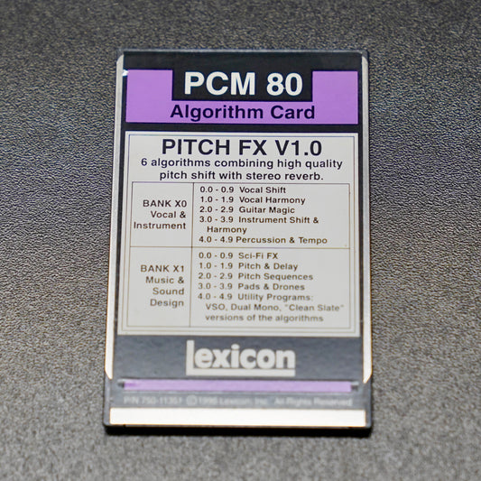 Lexicon PCM80 Pitch FX V1.0 Algorithm Card