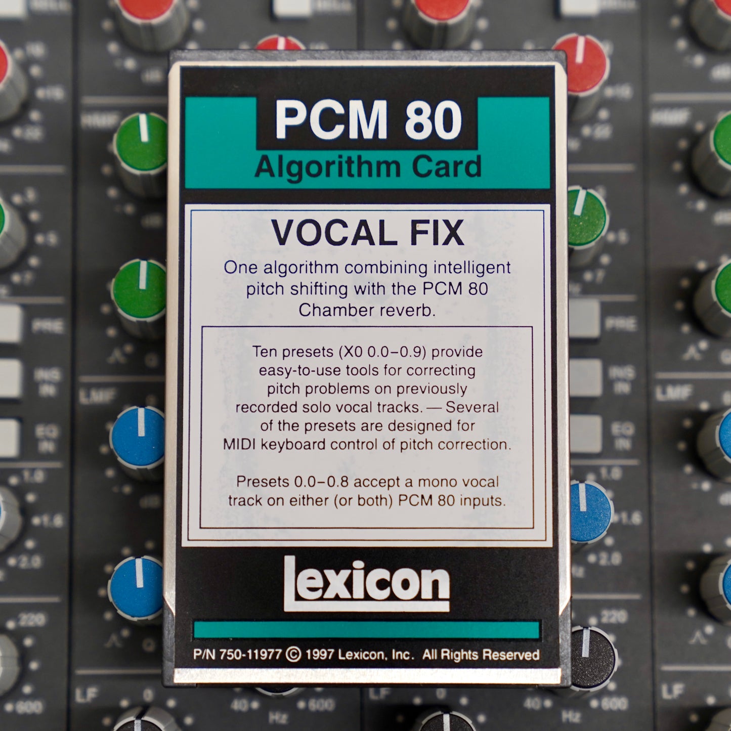 Lexicon PCM 80 Vocal Fix Algorithm Card