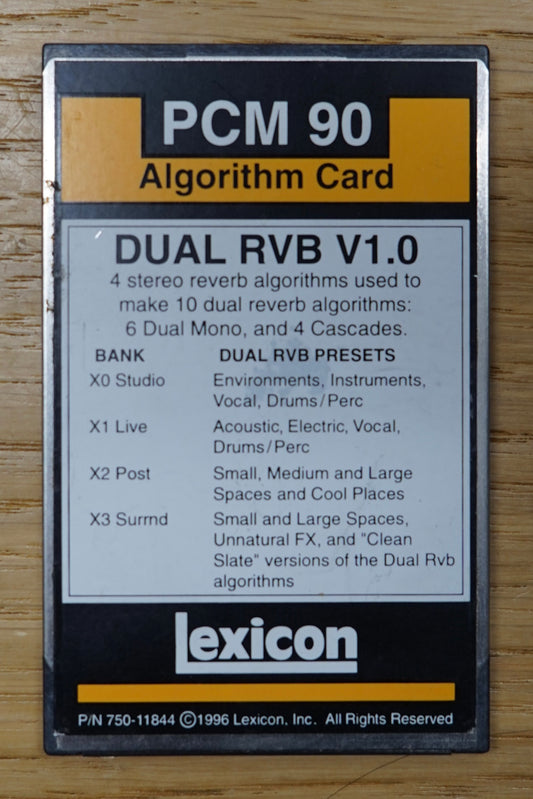 Carte d'algorithme Lexicon PCM90 Dual RVB V1.0
